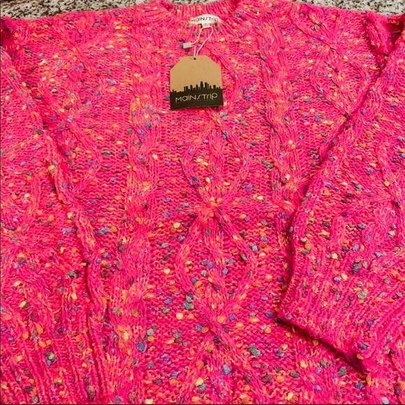 Fuchsia Pink Confetti Oversized Sweater - Picture 10 of 10